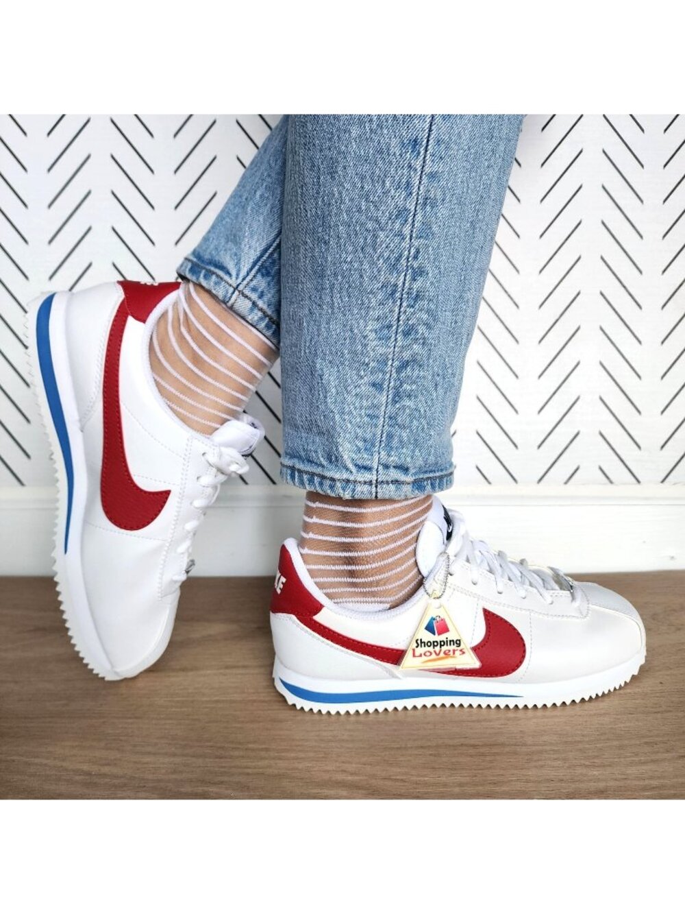 ❤️Nike Cortez Basic SL GS 5.5Y Big Kids Shoes Retro White Red Sneaker 904764-103